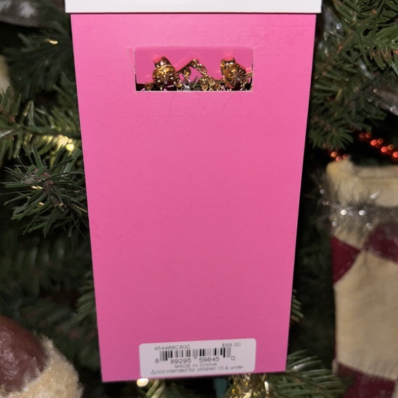 🎁New Betsey Johnson Christmas Holiday Dangle Earring Tree Gingerbread Red Bows - Picture 5 of 11